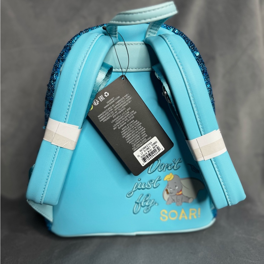 Loungefly Disney Dumbo Sequin Backpack - Blue - Picture 2 of 6